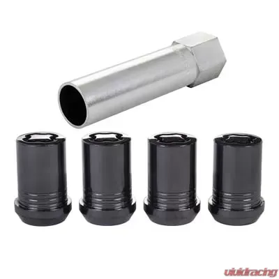 McGard Wheel Lock Nut Set - 4pk. (Tuner / Cone Seat) M12X1.5 / 13/16 Hex / 1.24in. Length - Black - 25357