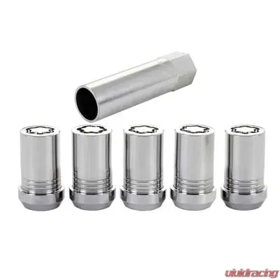 McGard Wheel Lock Nut Set - 5pk. (Cone Seat Tuner) M14X1.5 / 22mm Hex / 1.648in OAL - Chrome - 25515
