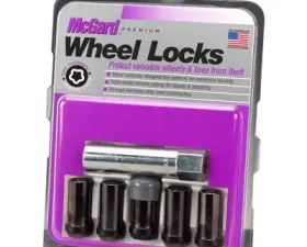 McGard Wheel Lock Nut Set - 5pk. (Tuner / Cone Seat) 1/2-20 / 13/16 Hex / 1.60in. Length - Black