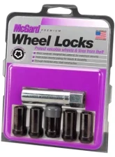 McGard Wheel Lock Nut Set - 5pk. (Tuner / Cone Seat) 1/2-20 / 13/16 Hex / 1.60in. Length - Black                                     - 25540BK - Image 3