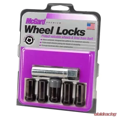 McGard Wheel Lock Nut Set - 5pk. (Tuner / Cone Seat) 1/2-20 / 13/16 Hex / 1.60in. Length - Black - 25540BK