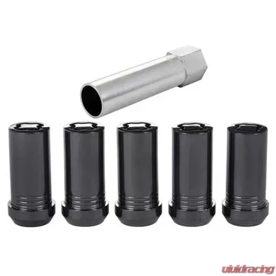 McGard Wheel Lock Nut Set - 5pk. (Tuner / Cone Seat) 1/2-20 / 13/16 Hex / 1.60in. Length - Black - 25540BK