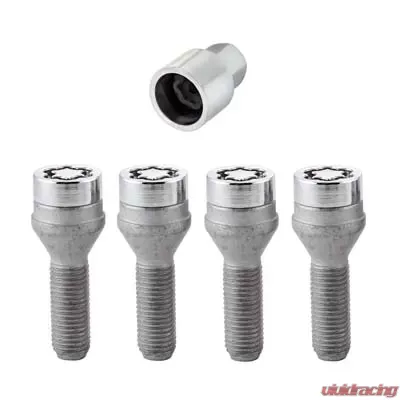 McGard Wheel Lock Bolt Set - 4pk. (Cone Seat) M12X1.5 / 17mm Hex / 31.7mm Shank Length - Chrome - 27015