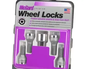McGard Wheel Lock Bolt Set - 4pk. (Cone Seat) M12X1.5 / 21mm Hex / 36.3mm Shank Length - Chrome