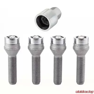 McGard Wheel Lock Bolt Set - 4pk. (Cone Seat) M12X1.5 / 21mm Hex / 36.3mm Shank Length - Chrome - 27111