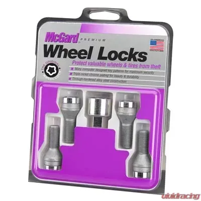 McGard Wheel Lock Bolt Set - 4pk. (Cone Seat) M12X1.25 / 19mm Hex / 29.1mm Shank Length - Chrome - 27169