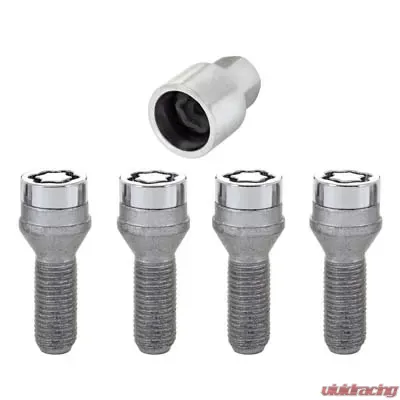McGard Wheel Lock Bolt Set - 4pk. (Cone Seat) M12X1.25 / 19mm Hex / 29.1mm Shank Length - Chrome - 27169