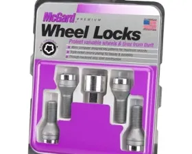 McGard Wheel Lock Bolt Set - 4pk. (Cone Seat) M12X1.5 / 17mm Hex / 25.5mm Shank Length - Chrome