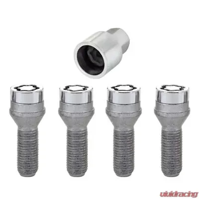 McGard Wheel Lock Bolt Set - 4pk. (Cone Seat) M14X1.5 / 17mm Hex / 29.0mm Shank Length - Chrome - 27181