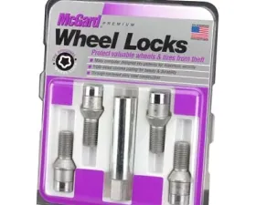 McGard Wheel Lock Bolt Set - 4pk. (Tuner / Cone Seat) M12X1.5 / 17mm Hex / 29.6mm Shank L. - Chrome