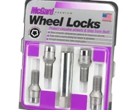 McGard Wheel Lock Bolt Set - 4pk. (Tuner / Cone Seat) M12X1.5 / 17mm Hex / 22.4mm Shank L. - Chrome