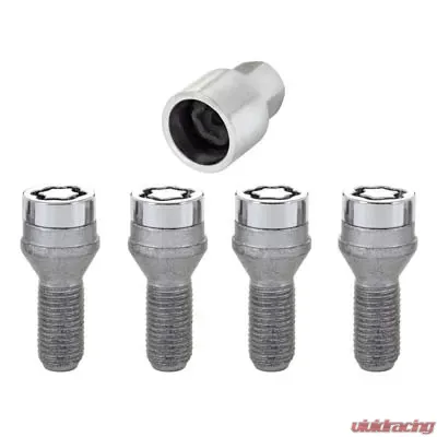 McGard Wheel Lock Bolt Set - 4pk. (Cone Seat) M14X1.25 / 17mm Hex / 27.3mm Shank Length - Chrome - 27226