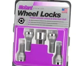 McGard Wheel Lock Bolt Set - 4pk. (Cone Seat) M12X1.25 / 19mm Hex / 25.6mm Shank Length - Chrome
