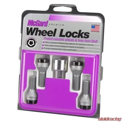 McGard Wheel Lock Bolt Set - 4pk. (Cone Seat) M14X1.5 / 17mm Hex / 31.0mm Shank Length - Black - 27305