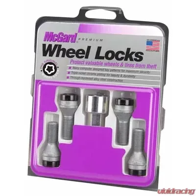 McGard Wheel Lock Bolt Set - 4pk. (Cone Seat) M12X1.25 / 17mm Hex / 22.0mm Shank Length - Black - 27316