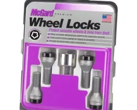 McGard Wheel Lock Bolt Set - 4pk. (Cone Seat) M14X1.25 / 17mm Hex / 27.3mm Shank Length - Black