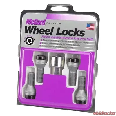 McGard Wheel Lock Bolt Set - 4pk. (Cone Seat) M14X1.25 / 17mm Hex / 27.3mm Shank Length - Black - 27326