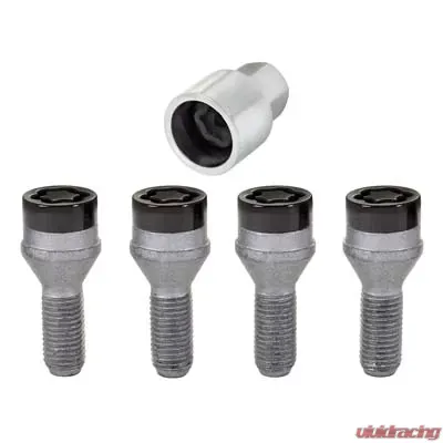 McGard Wheel Lock Bolt Set - 4pk. (Cone Seat) M12X1.25 / 19mm Hex / 25.6mm Shank Length - Black - 27361