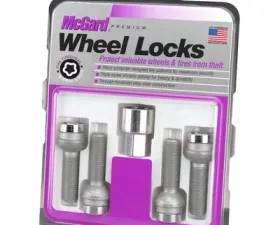 McGard Wheel Lock Bolt Set - 4pk. (Radius Seat) M14X1.5 / 17mm Hex / 45.0mm Shank Length - Chrome