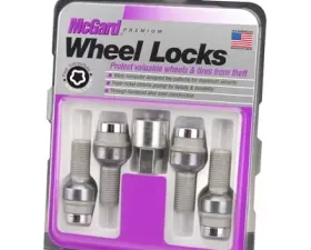 McGard Wheel Lock Bolt Set - 4pk. (Radius Seat) M14X1.5 / 17mm Hex / 28.2mm Shank Length - Chrome