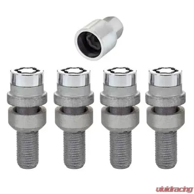 McGard Wheel Lock Bolt Set - 4pk. (Radius Seat) M14X1.5 / 17mm Hex / 28.2mm Shank Length - Chrome - 28020