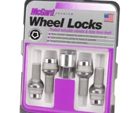 McGard Wheel Lock Bolt Set - 4pk. (Radius Seat) M14X1.5 / 19mm Hex / 35.4mm Shank Length - Chrome
