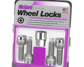 McGard Wheel Lock Bolt Set - 4pk. (Radius Seat) M14X1.5 / 17mm Hex / 27.0mm Shank Length - Chrome