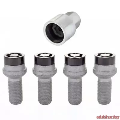 McGard Wheel Lock Bolt Set - 4pk. (Radius Seat) M14X1.5 / 17mm Hex / 26.7mm Shank Length - Black - 28318