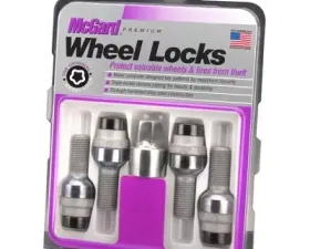 McGard Wheel Lock Bolt Set - 4pk. (Radius Seat) M14X1.5 / 17mm Hex / 28.2mm Shank Length - Black
