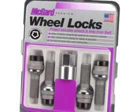 McGard Wheel Lock Bolt Set - 4pk. (Radius Seat) M14X1.5 / 19mm Hex / 35.4mm Shank Length - Black