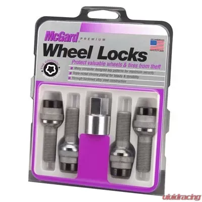 McGard Wheel Lock Bolt Set - 4pk. (Radius Seat) M14X1.5 / 19mm Hex / 35.4mm Shank Length - Black - 28332