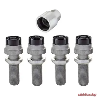 McGard Wheel Lock Bolt Set - 4pk. (Radius Seat) M14X1.5 / 19mm Hex / 35.4mm Shank Length - Black - 28332