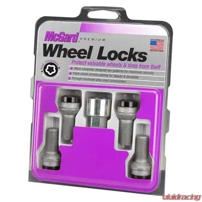 McGard Wheel Lock Bolt Set - 4pk. (Radius Seat) M14X1.5 / 17mm Hex / 27.0mm Shank Length - Black - 28374