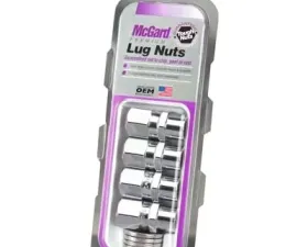 McGard Hex Lug Nut (Drag Racing Short Shank) 1/2-20 / 13/16 Hex / 1.6in. Length (4-Pack) - Chrome