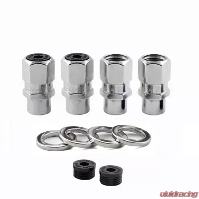 McGard Hex Lug Nut (Drag Racing Short Shank) 7/16-20 / 13/16 Hex / 1.6in. Length (4-Pack) - Chrome - 60128