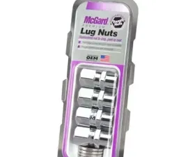 McGard Hex Lug Nut (Drag Racing Short Shank) M12X1.5 / 13/16 Hex / 1.6in. Length (4-Pack) - Chrome