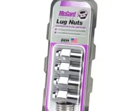 McGard Hex Lug Nut (Reg. Shank - .746in.) 7/16-20 / 13/16 Hex / 1.65in. Length (4-Pack) - Chrome