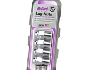 McGard Hex Lug Nut (Reg. Shank - .746in.) M12X1.5 / 13/16 Hex / 1.65in. Length (4-Pack) - Chrome
