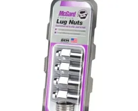 McGard Hex Lug Nut (Reg. Shank - .746in.) M12X1.25 / 13/16 Hex / 1.65in. Length (4-Pack) - Chrome