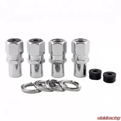 McGard Hex Lug Nut (Drag Racing Reg. Shank) M12X1.5 / 13/16 Hex / 1.86in. Length (4-Pack) - Chrome - 61007