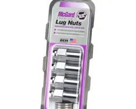 McGard Hex Lug Nut (Long Shank - .946in.) 1/2-20 / 13/16 Hex / 1.85in. Length (4-Pack) - Chrome