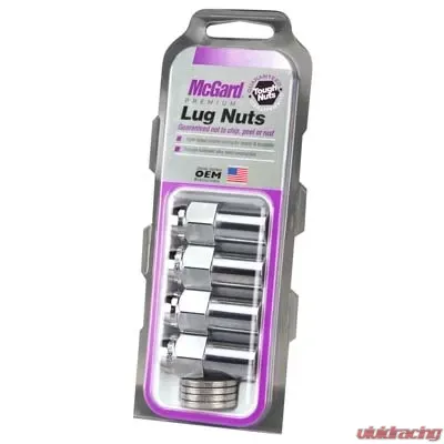 McGard Hex Lug Nut (Long Shank - .946in.) 7/16-20 / 13/16 Hex / 1.85in. Length (4-Pack) - Chrome - 62001
