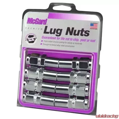 McGard Hex Lug Nut (Long Shank - 1in. / Duplex) 1/2-20 / 7/8 Hex / 2.425in. Length (8-Pack) - Chrome - 62820