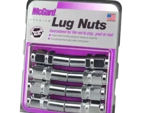 McGard Hex Lug Nut (Long Shank - 1in. / Duplex) - 9/16-18 / 7/8 Hex / 2.425in. L (8-Pack) - Chrome