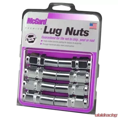 McGard Hex Lug Nut (Long Shank - 1in. / Duplex) - 9/16-18 / 7/8 Hex / 2.425in. L (8-Pack) - Chrome - 62822