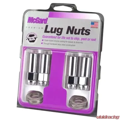 McGard Hex Lug Nut (X-Long Shank - 1.365in.) 1/2-20 / 13/16 Hex / 2.27in. Length (4-Pack) - Chrome - 63014