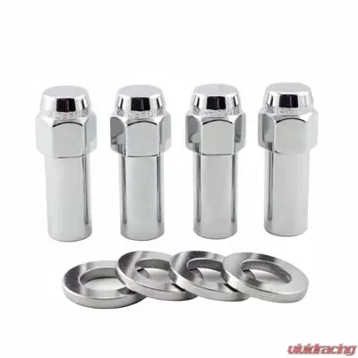 McGard Hex Lug Nut (X-Long Shank) M12X1.5 CTR Washer / 13/16 Hex / 2.27in. Length (4-Pack) - Chrome - 63016