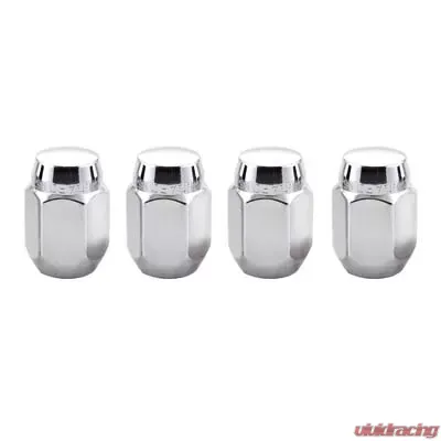McGard Hex Lug Nut (Cone Seat) M12X1.25 / 13/16 Hex / 1.28in. Length (4-Pack) - Chrome - 64003