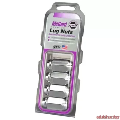 McGard Hex Lug Nut (Cone Seat) 9/16-18 / 7/8 Hex / 1.75in. Length (4-Pack) - Chrome - 64008