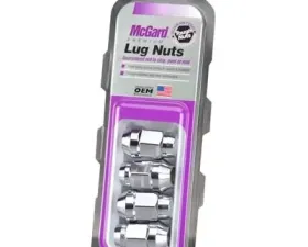 McGard Hex Lug Nut (Cone Seat Bulge Style) 1/2-20 / 3/4 Hex / 1.45in. Length (4-pack) - Chrome
